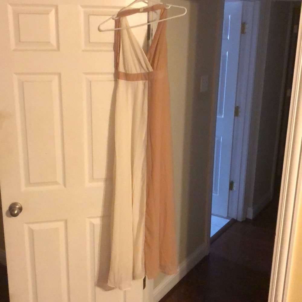 Brand new tan and cream maxi dress!